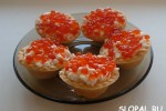 Тарталетки с красной икрой
