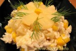 Салат из курицы с ананасами